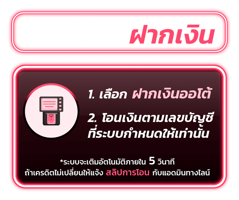 ขั้นตอนการฝากเงิน